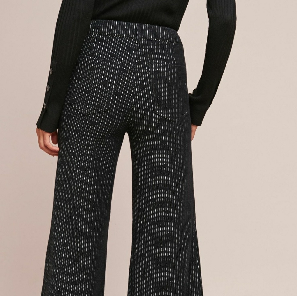 WAS $140 Anthropologie Jacquard Dot Trousers - Picture 2 of 5